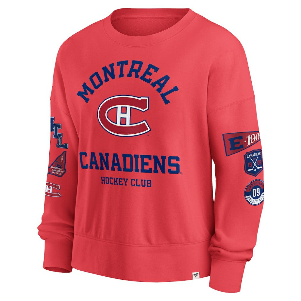 Montreal Canadiens Fanatics Women's Oversized Vintage Go Team Pullover Sweatshirt