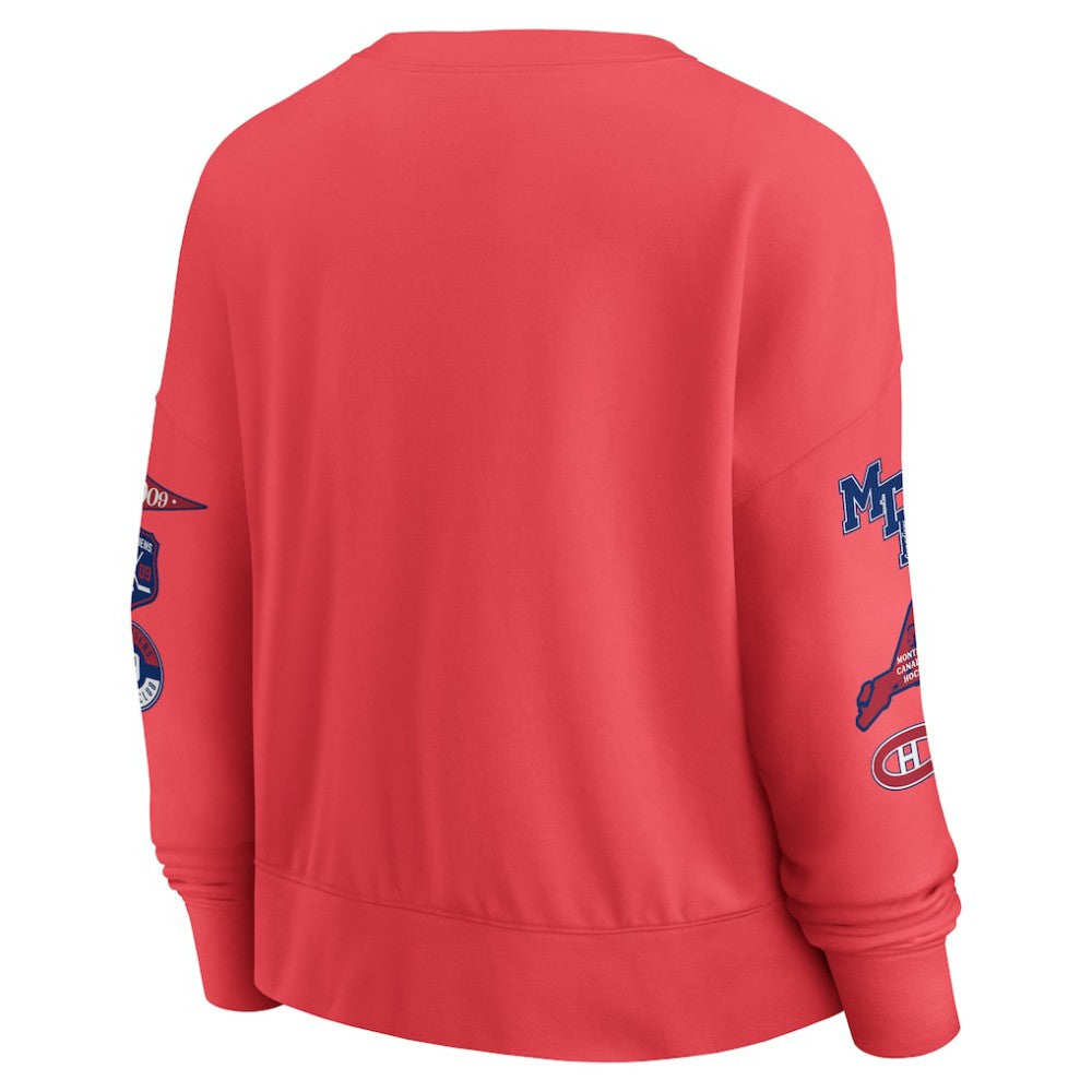 Montreal Canadiens Fanatics Women's Oversized Vintage Go Team Pullover Sweatshirt
