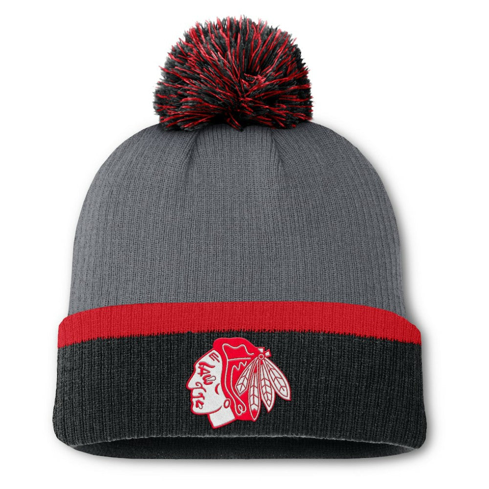 Chicago Blackhawks Fanatics Women's Cuffed Knit Hat with Pom