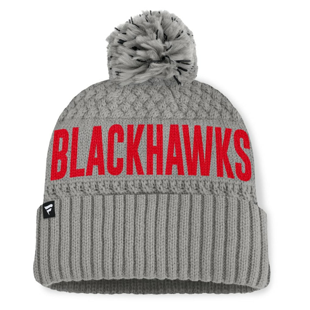 Chicago Blackhawks Fanatics Women's Heritage Tilly Cuffed Knit Hat with Pom