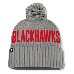 Chicago Blackhawks Fanatics Women's Heritage Tilly Cuffed Knit Hat with Pom