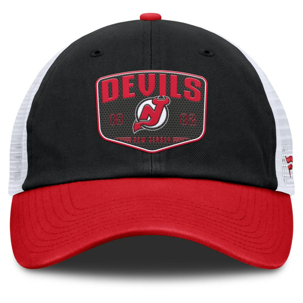 New Jersey Devils Fanatics Fundamental One-Time Trucker Adjustable Hat