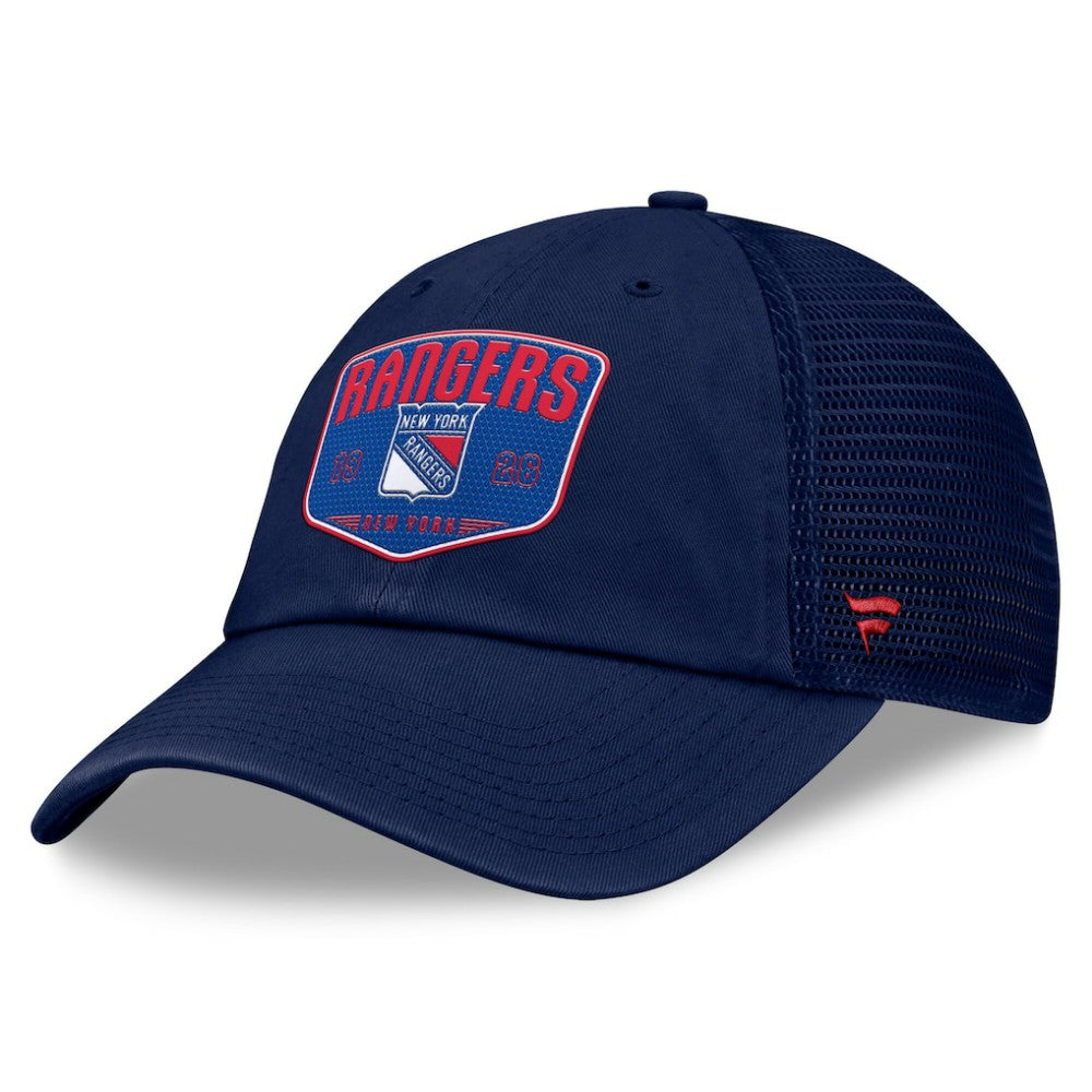 New York Rangers Fanatics Fundamental One-Time Trucker Adjustable Hat