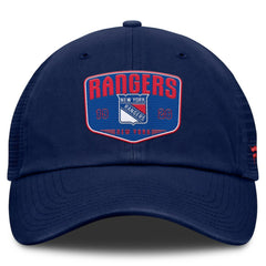 New York Rangers Fanatics Fundamental One-Time Trucker Adjustable Hat