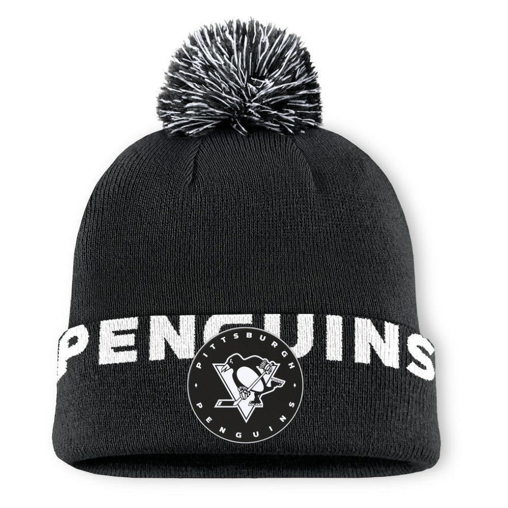 Pittsburgh Penguins Fanatics Fundamental High Stick Cuffed Knit Hat with Pom
