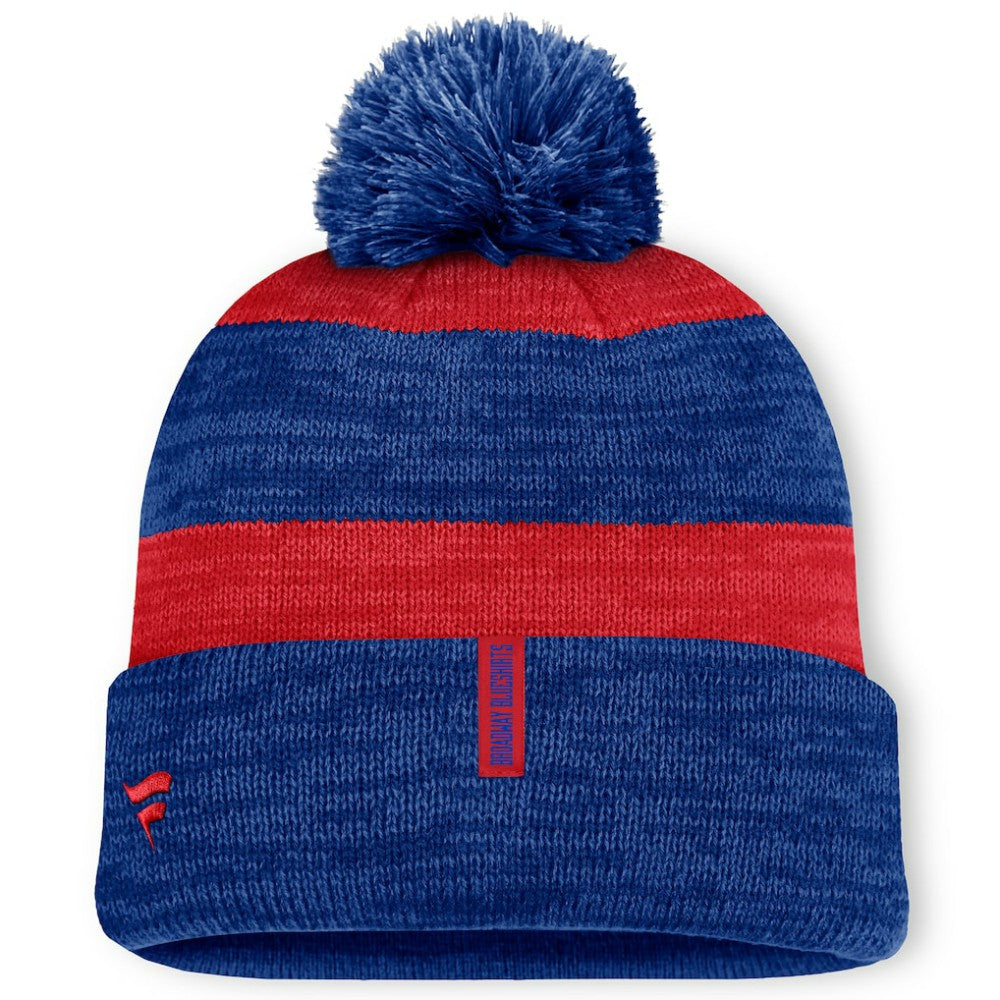New York Rangers Fanatics Fundamental Red Line Cuffed Knit Hat with Pom