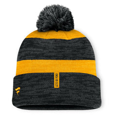Pittsburgh Penguins Fanatics Fundamental Red Line Cuffed Knit Hat with Pom