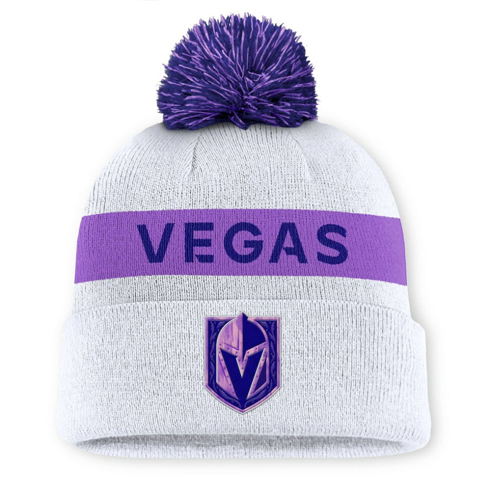 Vegas Golden Knights Fanatics Hockey Fights Cancer Cuffed Knit Hat with Pom
