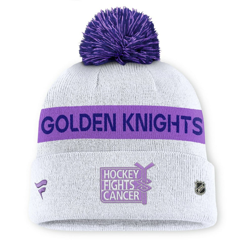 Vegas Golden Knights Fanatics Hockey Fights Cancer Cuffed Knit Hat with Pom