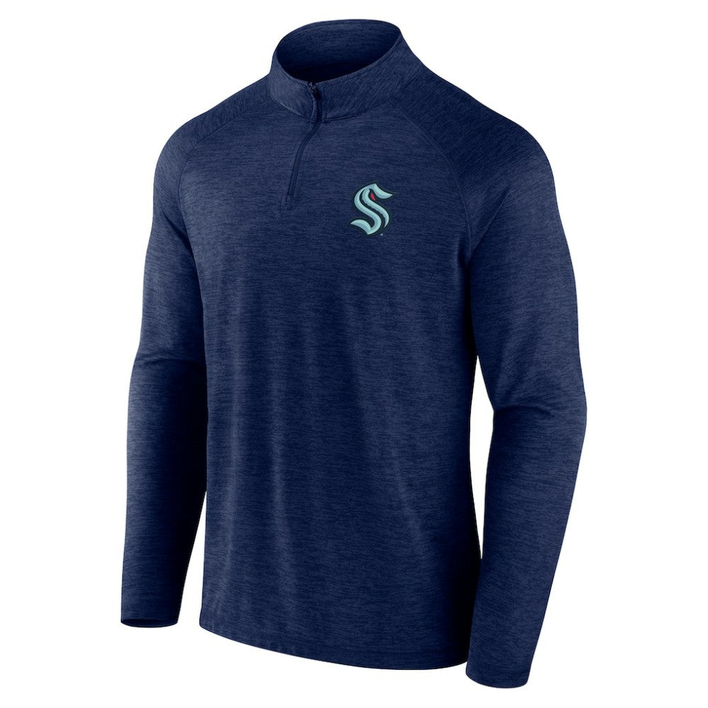 Seattle Kraken Logo Athletic Head-to-Head Raglan Quarter-Zip Top