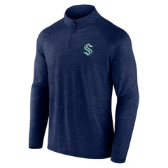 Seattle Kraken Logo Athletic Head-to-Head Raglan Quarter-Zip Top