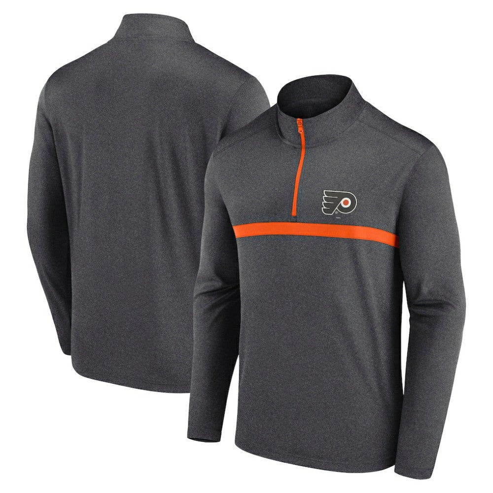 Philadelphia Flyers Logo Athletic Head-to-Head Raglan Quarter-Zip Top