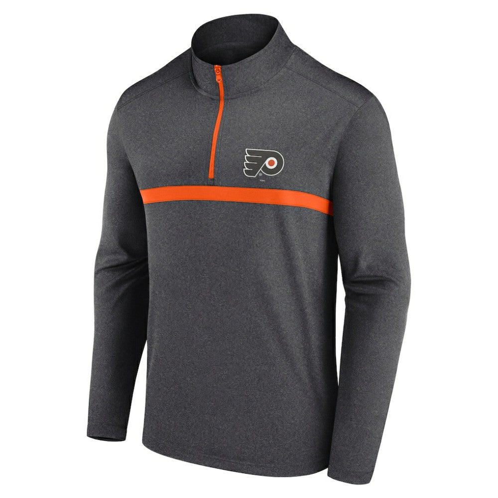 Philadelphia Flyers Logo Athletic Head-to-Head Raglan Quarter-Zip Top