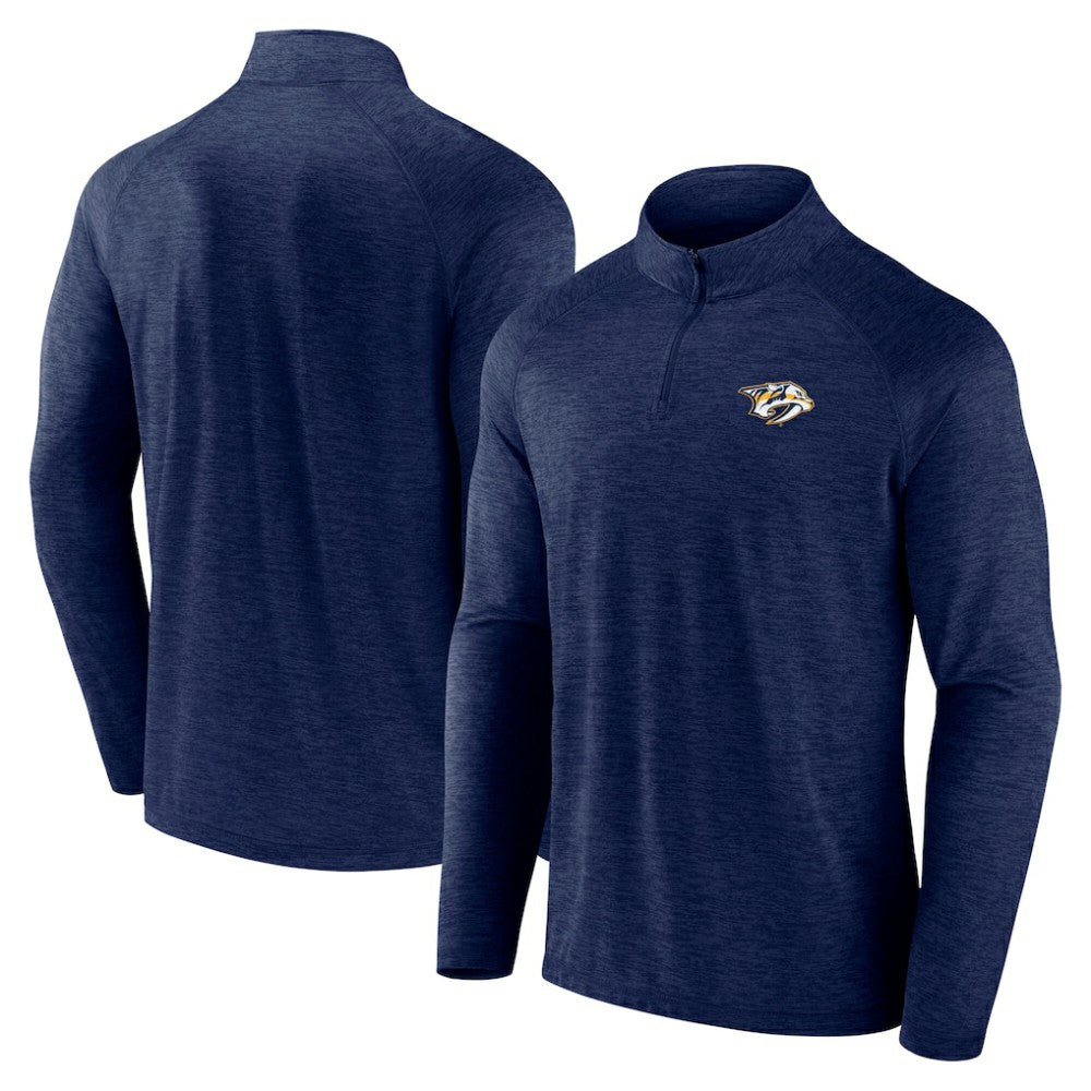 Nashville Predators Logo Athletic Head-to-Head Raglan Quarter-Zip Top