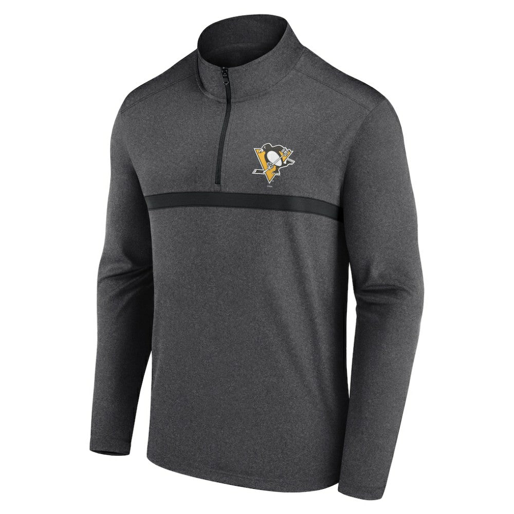 Pittsburgh Penguins Logo Athletic Head-to-Head Raglan Quarter-Zip Top