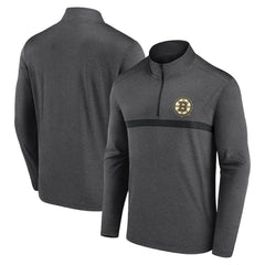 Boston Bruins Logo Athletic Head-to-Head Raglan Quarter-Zip Top