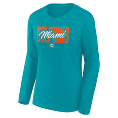 NFL Miami Dolphins Logo Athletic Women's Grip Long Sleeve T-Shirt