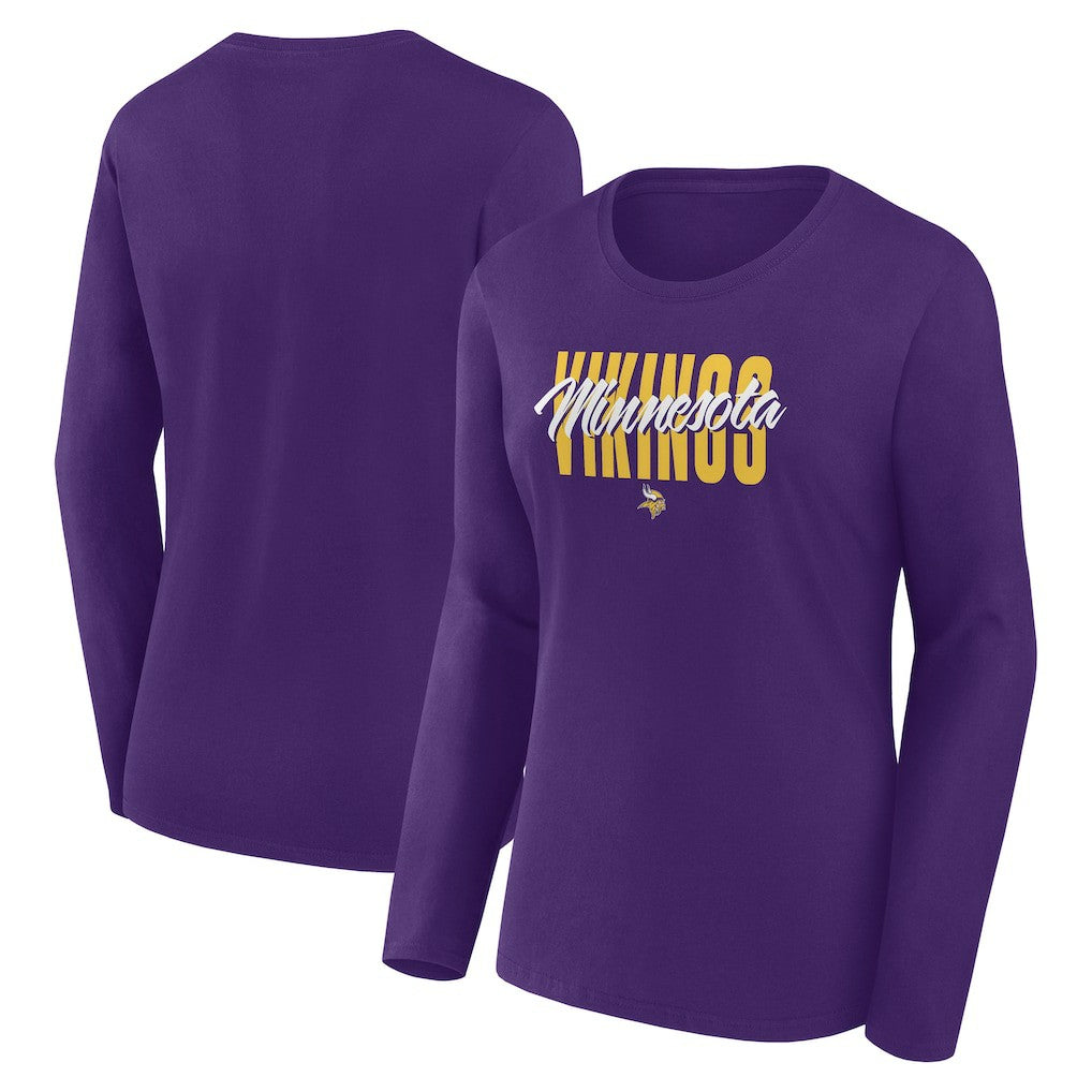 NFL Minnesota Vikings Logo Athletic Women's Grip Long Sleeve T-Shirt