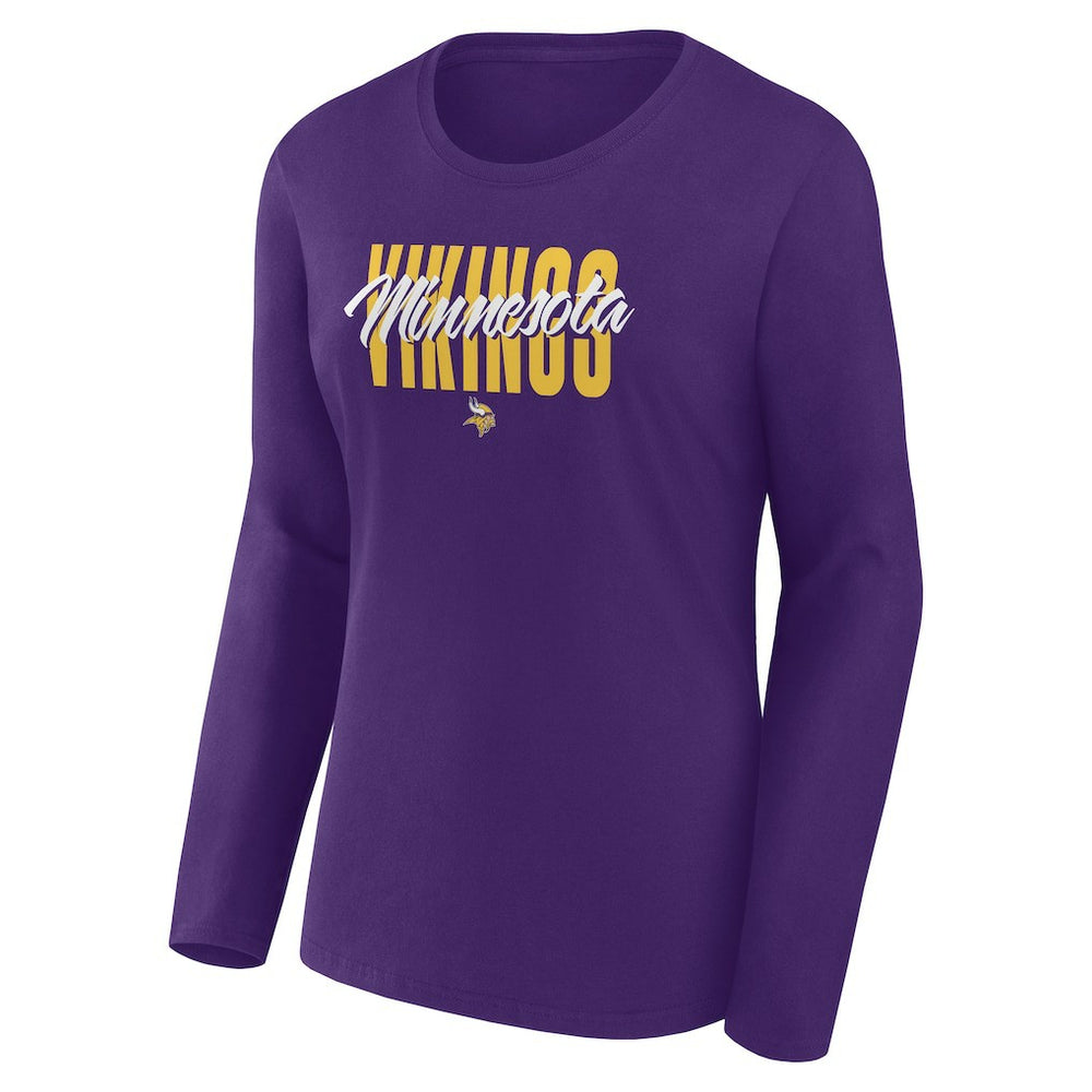 NFL Minnesota Vikings Logo Athletic Women's Grip Long Sleeve T-Shirt