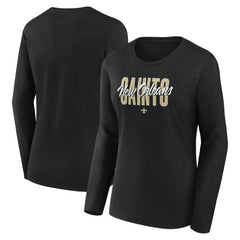 NFL New Orleans Saints Logo Athletic Women's Grip Long Sleeve T-Shirt
