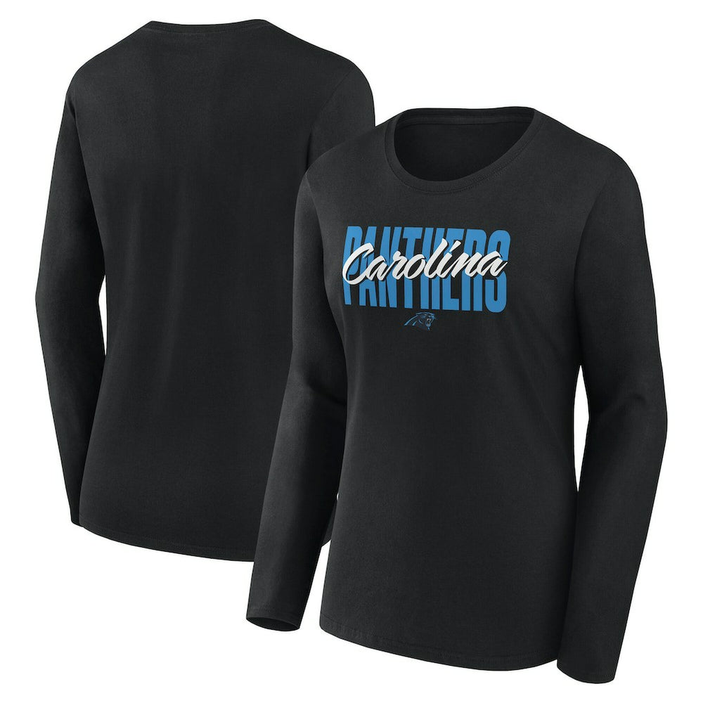 NFL Carolina Panthers Logo Athletic Women's Grip Long Sleeve T-Shirt