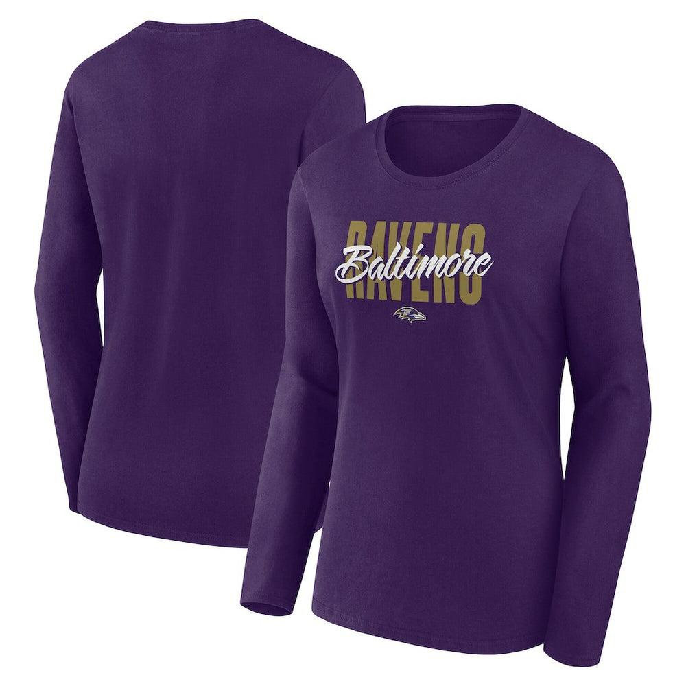 NFL Baltimore Ravens Logo Athletic Women's Grip Long Sleeve T-Shirt