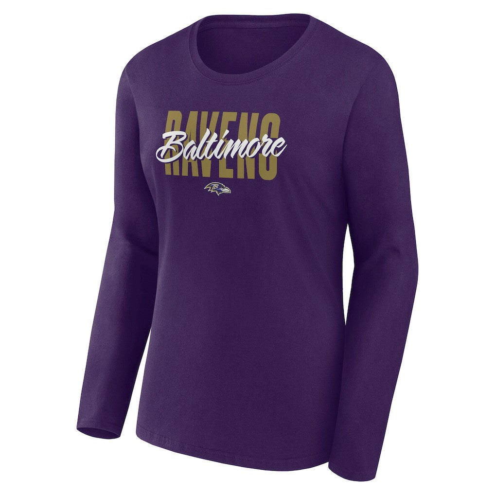 NFL Baltimore Ravens Logo Athletic Women's Grip Long Sleeve T-Shirt