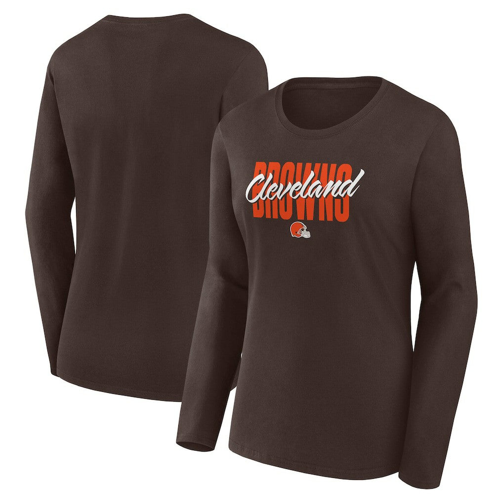 NFL Cleveland Browns Logo Athletic Women's Grip Long Sleeve T-Shirt