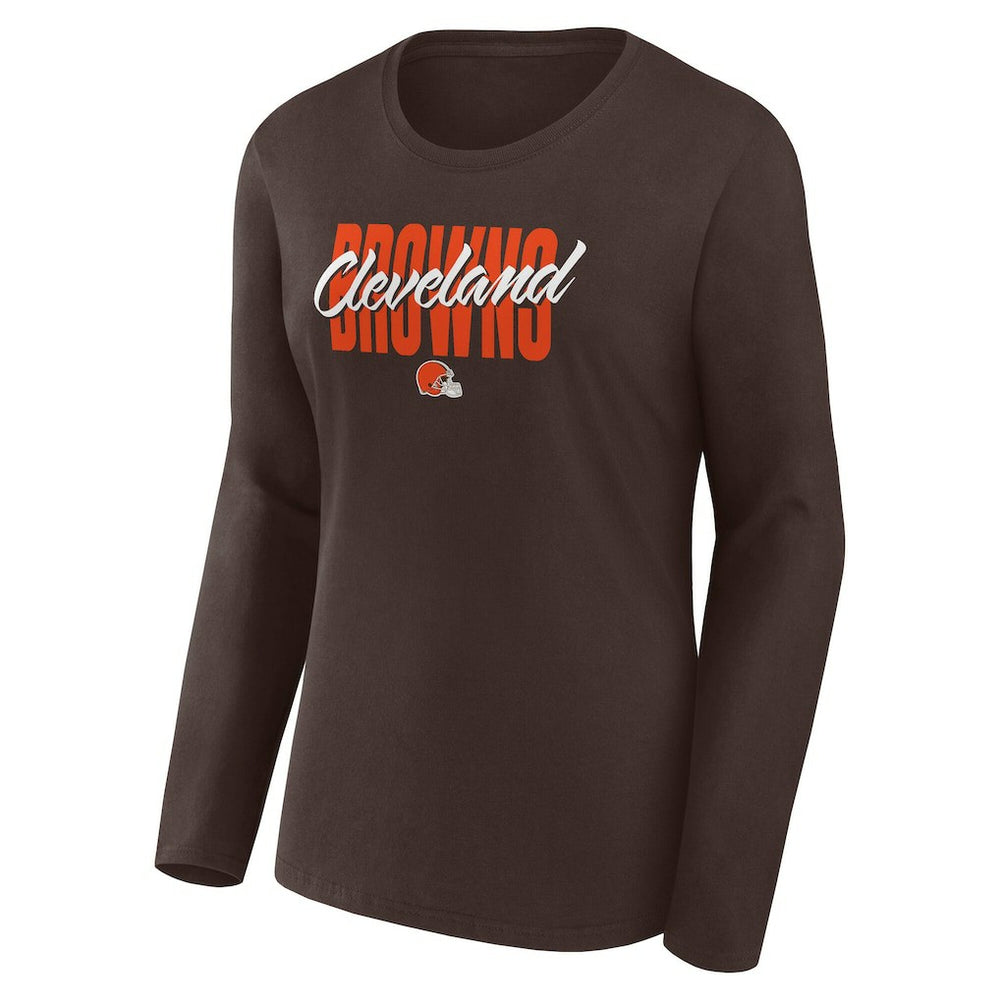 NFL Cleveland Browns Logo Athletic Women's Grip Long Sleeve T-Shirt