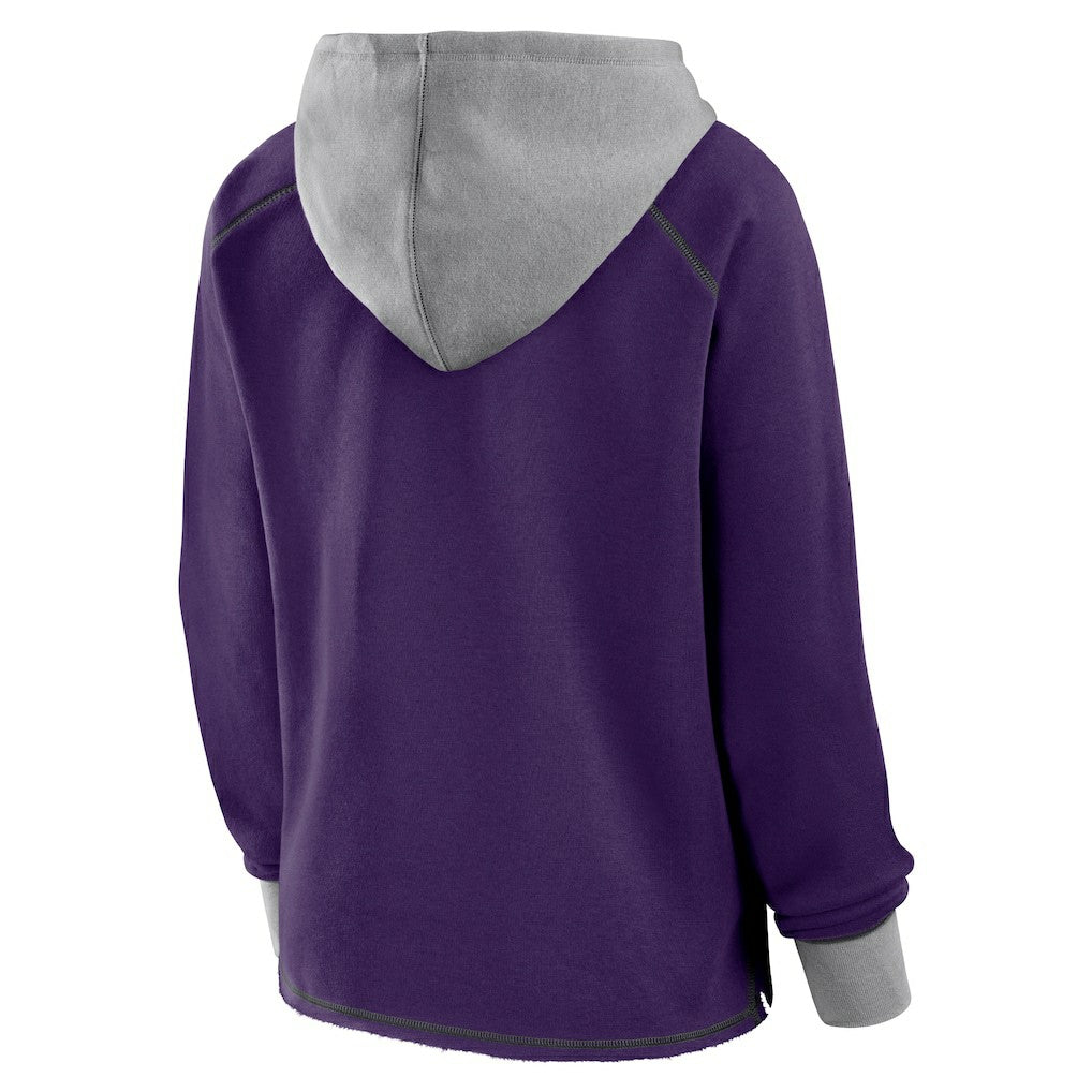 NFL Baltimore Ravens Logo Athletic Women's Boom Fleece Pullover V-Neck Hoodie