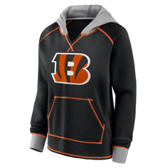 NFL Cincinnati Bengals Logo Athletic Women's Boom Fleece Pullover V-Neck Hoodie