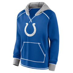 NFL Indianapolis Colts Logo Athletic Women's Boom Fleece Pullover V-Neck Hoodie