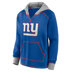 NFL New York Giants Logo Athletic Women's Boom Fleece Pullover V-Neck Hoodie
