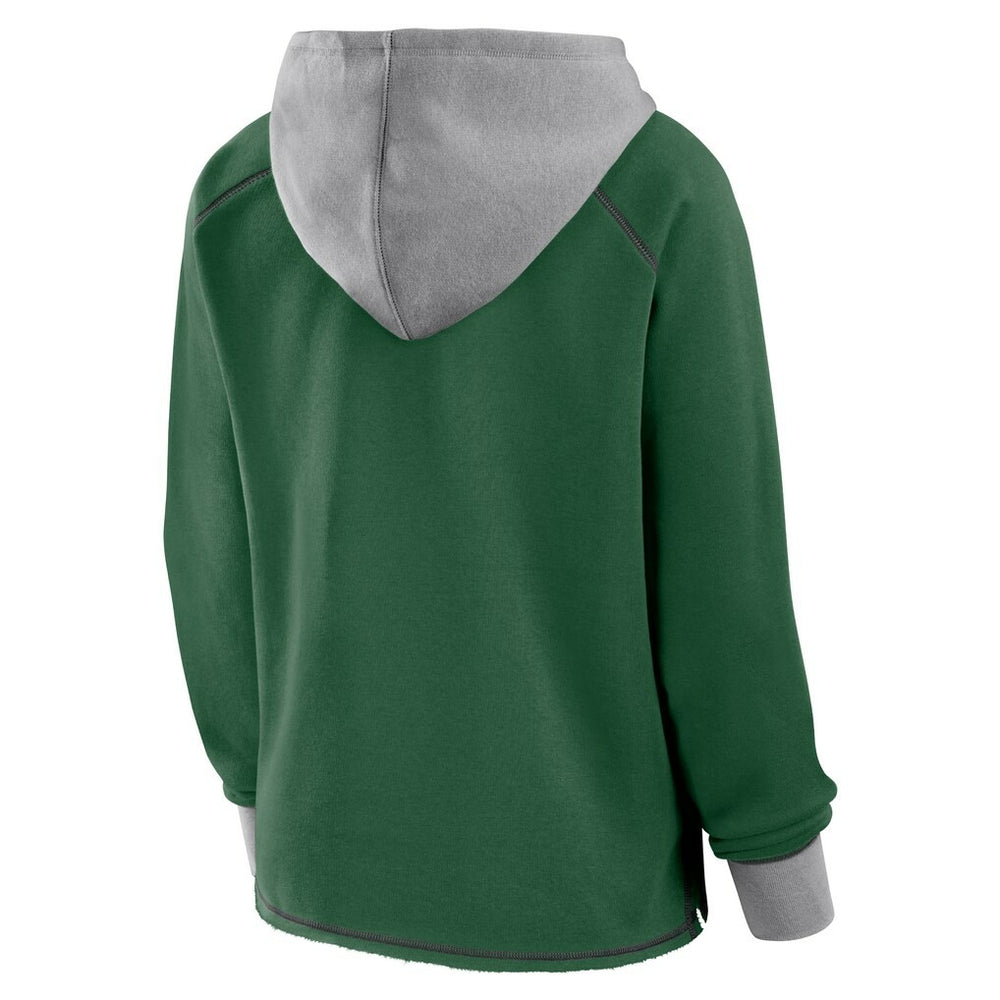 NFL New York Jets Logo Athletic Women's Boom Fleece Pullover V-Neck Hoodie