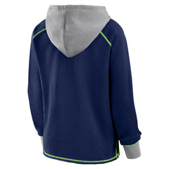 NFL Seattle Seahawks Logo Athletic Women's Boom Fleece Pullover V-Neck Hoodie