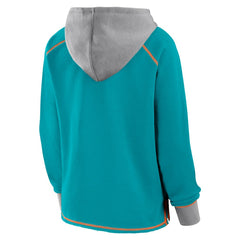 NFL Miami Dolphins Logo Athletic Women's Boom Fleece Pullover V-Neck Hoodie