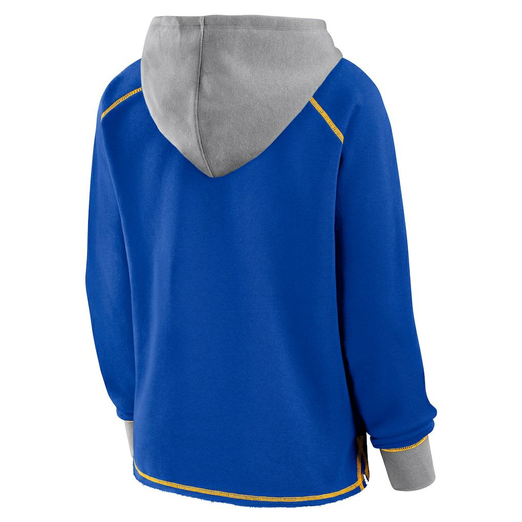 NFL Los Angeles Rams Logo Athletic Women's Boom Fleece Pullover V-Neck Hoodie