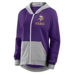 NFL Minnesota Vikings Logo Athletic Women's Hit It French Terry Full-Zip Hoodie
