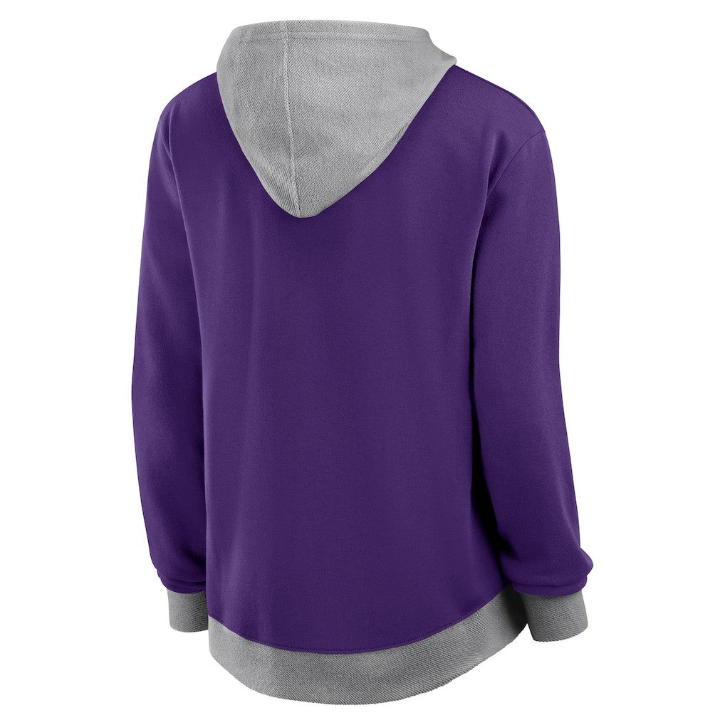 NFL Minnesota Vikings Logo Athletic Women's Hit It French Terry Full-Zip Hoodie
