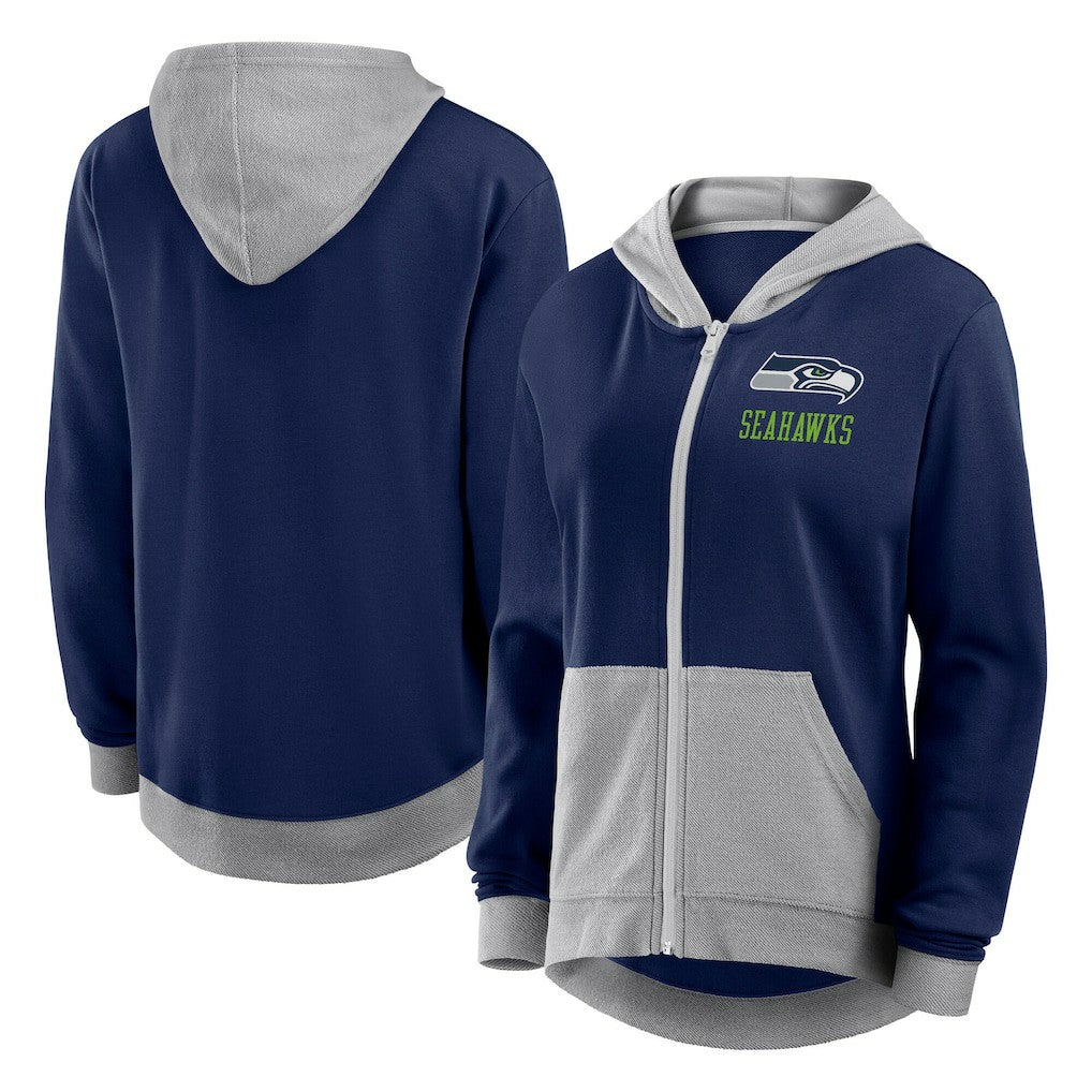 NFL Seattle Seahawks Logo Athletic Women's Hit It French Terry Full-Zip Hoodie