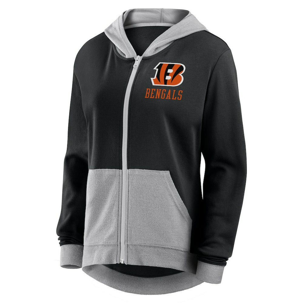 NFL Cincinnati Bengals Logo Athletic Women's Hit It French Terry Full-Zip Hoodie
