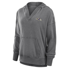 NFL Baltimore Ravens Women's Initiative Snow Wash French Terry V-Neck Pullover Hoodie