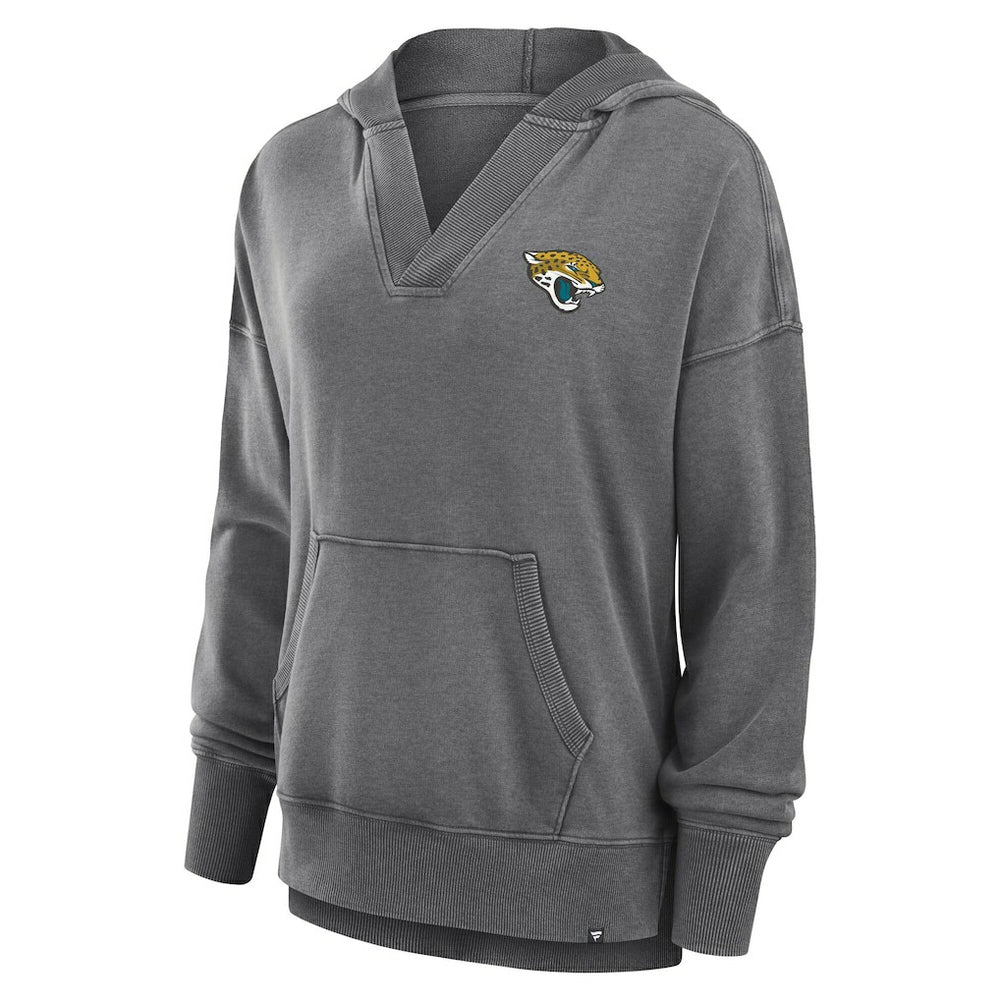 NFL Jacksonville Jaguars Women's Initiative Snow Wash French Terry V-Neck Pullover Hoodie