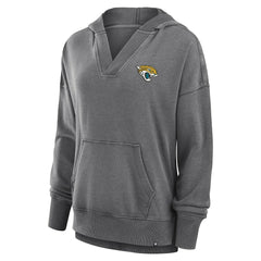 NFL Jacksonville Jaguars Women's Initiative Snow Wash French Terry V-Neck Pullover Hoodie