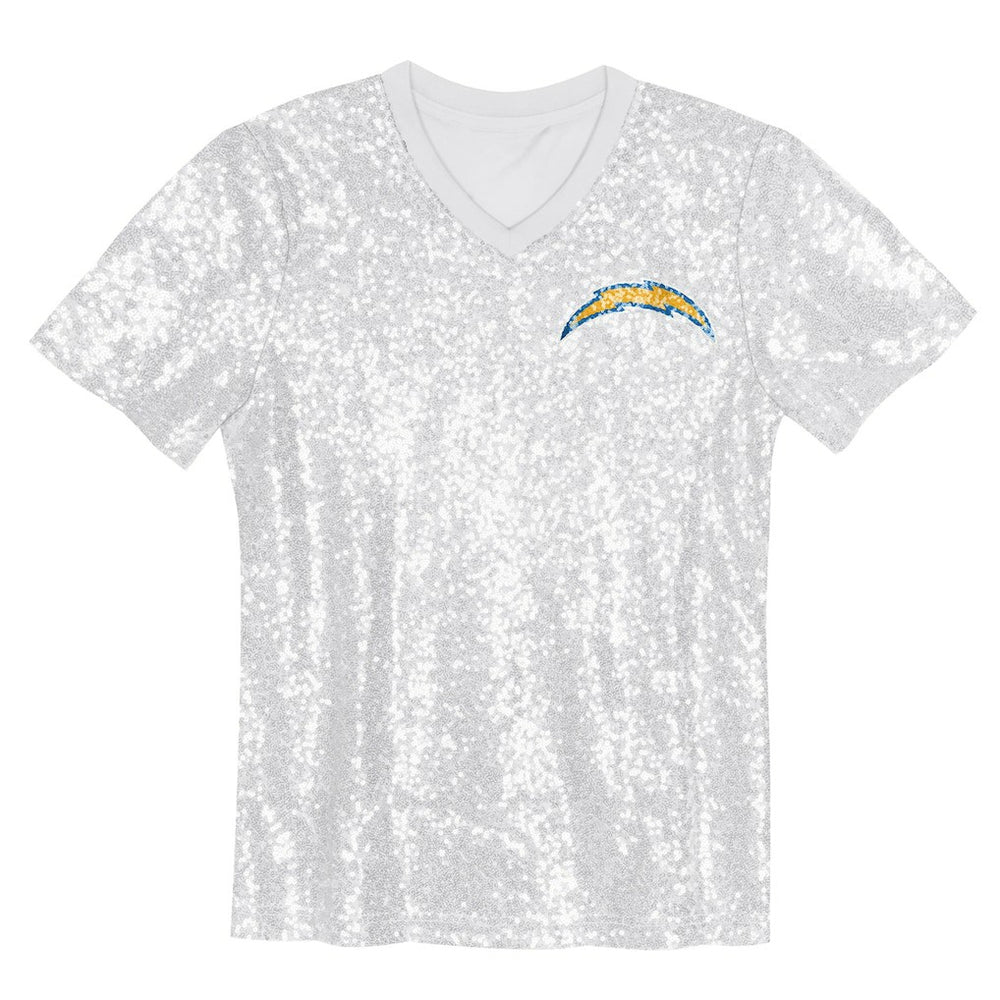 NFL Los Angeles Chargers Justin Herbert  Girls Youth Sequin V-Neck Fashion Jersey