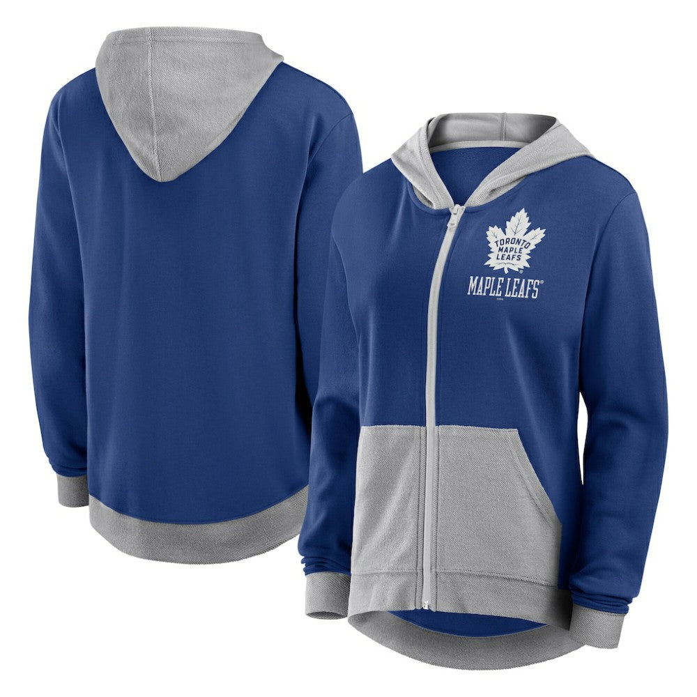 Toronto Maple Leafs Logo Athletic Women's Hit It French Terry Full-Zip Hoodie