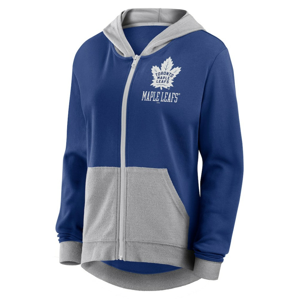 Toronto Maple Leafs Logo Athletic Women's Hit It French Terry Full-Zip Hoodie