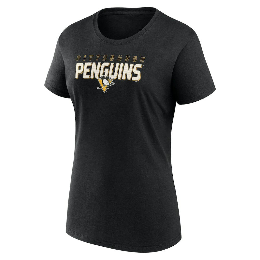 Pittsburgh Penguins Logo Athletic Women's Launch Scoop Neck T-Shirt