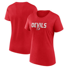 New Jersey Devils Logo Athletic Women's Launch Scoop Neck T-Shirt