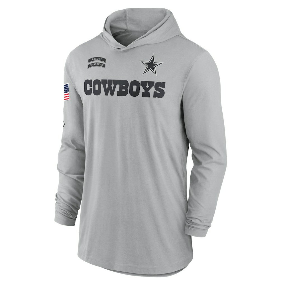 NFL Dallas Cowboys 2024 Salute to Service Lightweight Dri-FIT Long Sleeve Hoodie T-Shirt